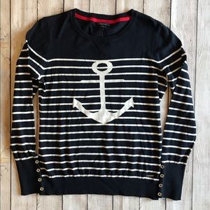 Nautical Striped Anchor Sweater NWT